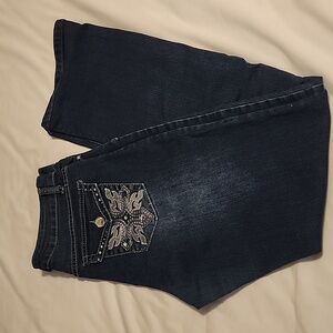 Blue Epic Jeweled and Embroidered Blue Women's Jeans